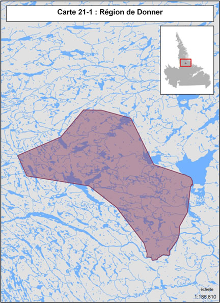 Carte 21-1 : R&eacute;gion de Donner